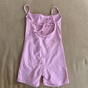 aritzia pink tie back romper xs